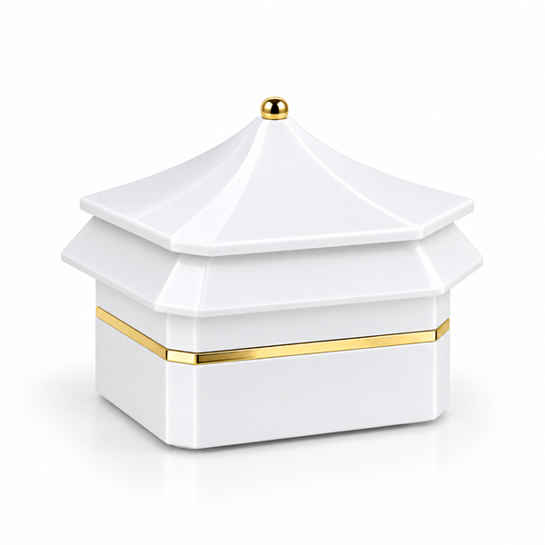 7AGAT Shopping white and gold LED ring box closed product view