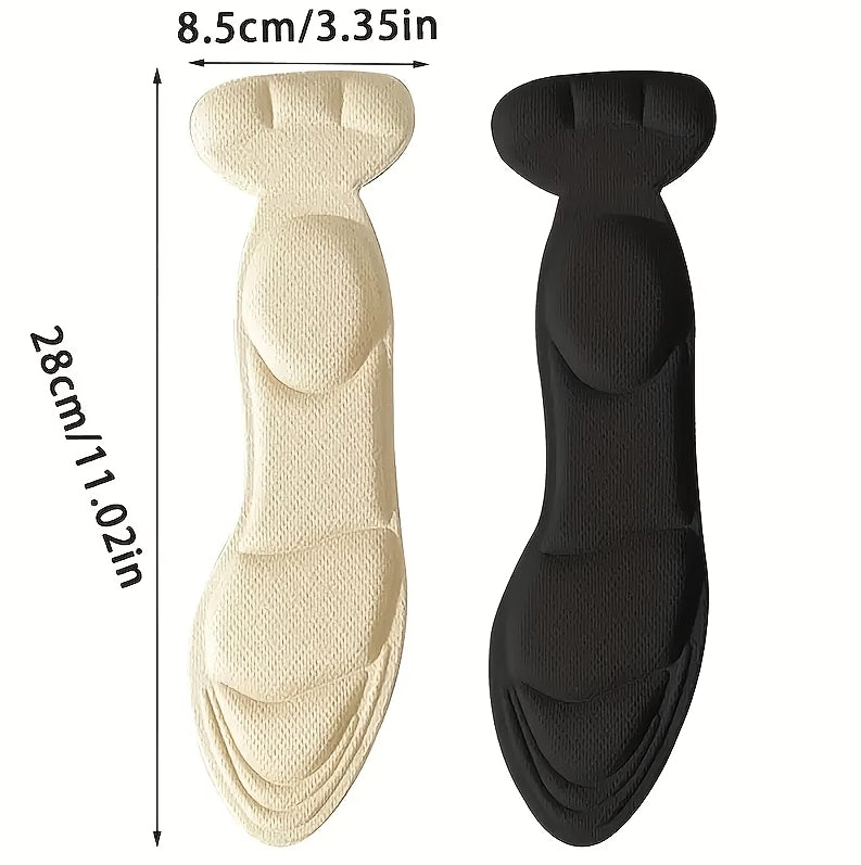 7AGAT half insoles for heels, soft adhesive anti-slip shoe pads providing forefoot comfort and support inside women's shoes.