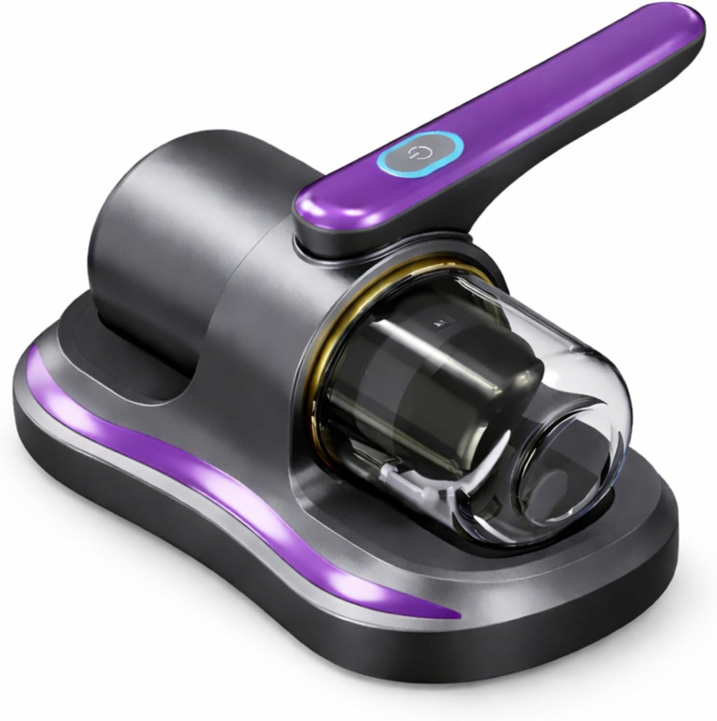 7AGAT cordless handheld mattress vacuum cleaner with UV-C light for beds, sofas, and upholstery cleaning.