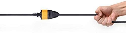 Black 5-meter Power Lock extension cord with safety lock, IP44 water-resistant design and 16A capacity by 7AGAT.