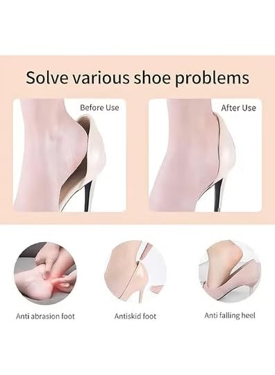 Pair of 7AGAT silicone heel cushion pads with anti-slip grips, designed to prevent blisters and provide comfort in high heels and flats.