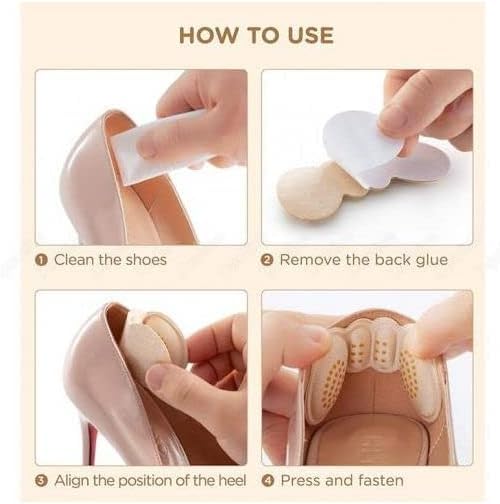 Pair of 7AGAT silicone heel cushion pads with anti-slip grip, soft back liners for high heels, flats, and boots to prevent blisters.