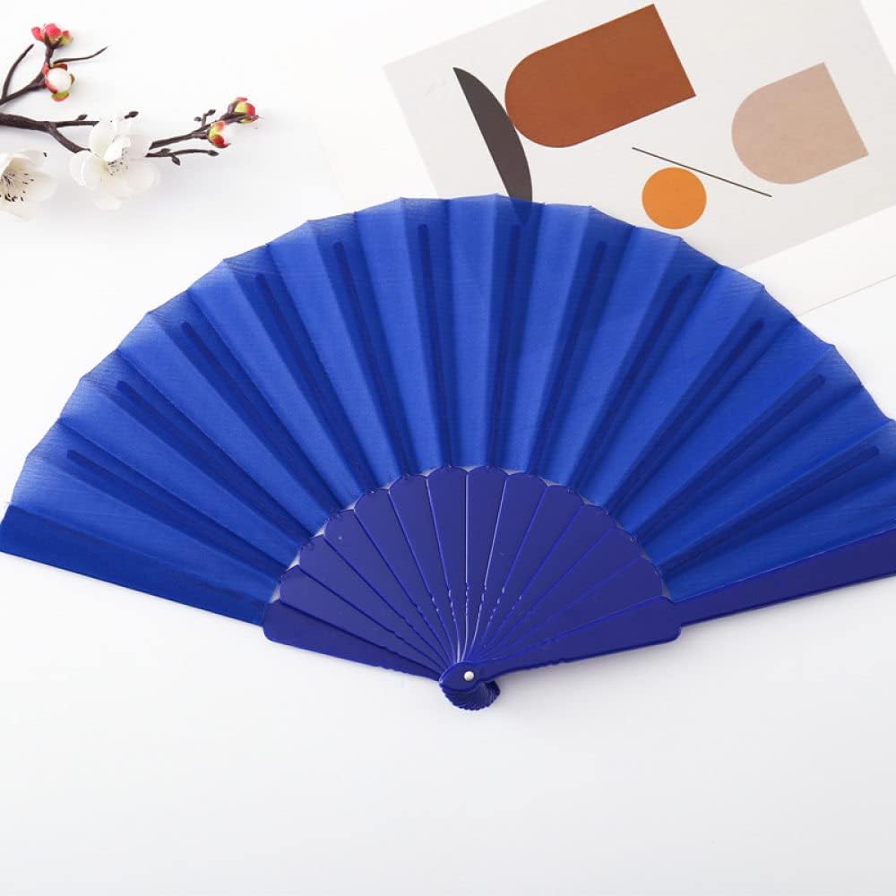 7AGAT classic silk handheld folding fan with Chinese and Spanish style, ideal for weddings, parties, dance, and home decor.