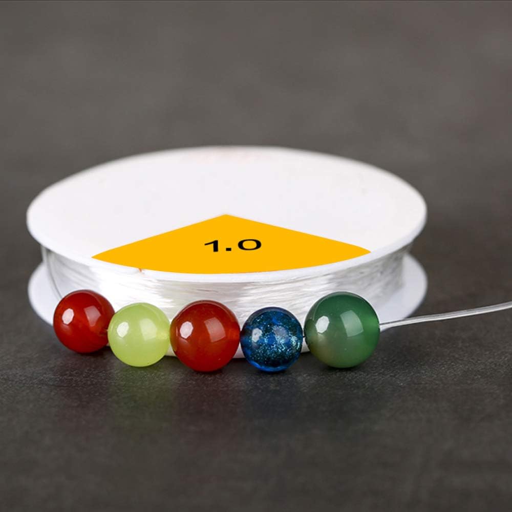 Clear elastic nylon thread 1mm from 7AGAT, two 8m spools for beading, jewelry making, and crafts.