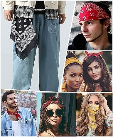 Set of two unisex soft bandanas featuring head and neck scarves, face covers, wrist wraps, and handkerchiefs by 7AGAT.
