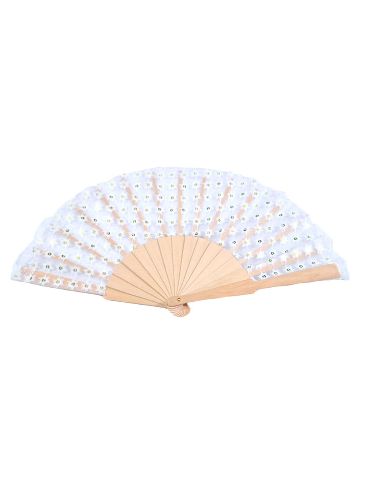 bamboo silk folding hand fan for women, featuring intricate design, perfect for weddings, parties, and dancing events.