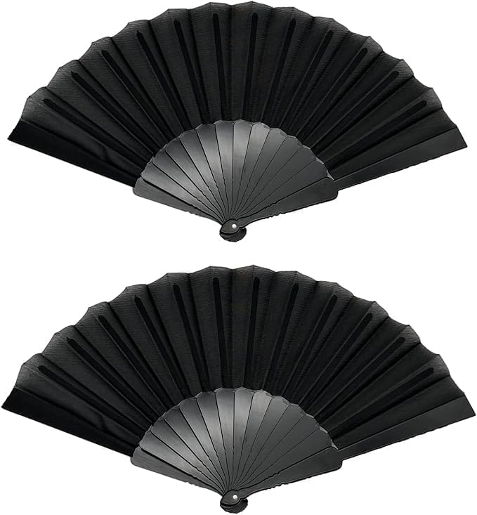 Elegant 7AGAT classic silk handheld folding fan with intricate Chinese and Spanish designs, ideal for weddings, parties, and performances.