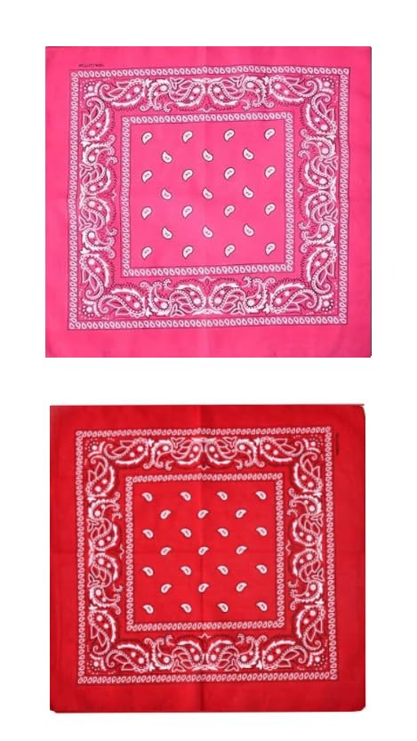 Set of 2 unisex 7AGAT bandanas showing soft head, neck scarves, face covers, wrist wraps, and handkerchiefs for daily wear.