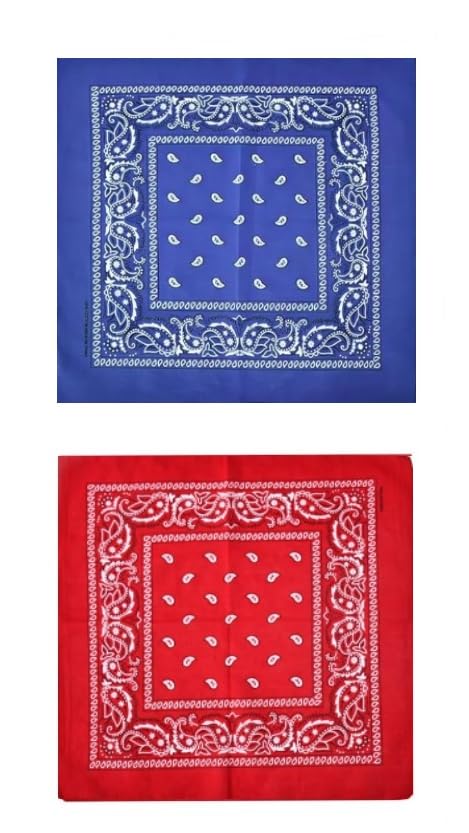Set of 2 unisex soft bandanas with head, neck, face cover, wrist wrap, and handkerchief for daily wear by 7AGAT.