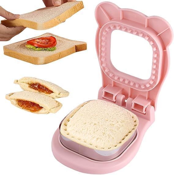 7AGAT Fun Sandwich Cutter and Sealer, 2-in-1 kids' lunchbox tool for cutting and sealing sandwiches for fun family snacks.