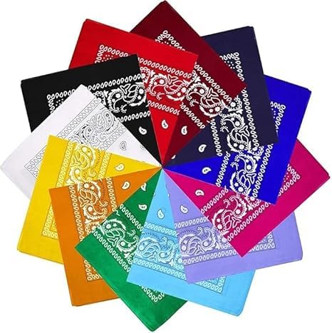 Set of two 7AGAT unisex bandanas showing soft fabric head, neck scarves, face covers, wrist wraps, and handkerchiefs for daily use.