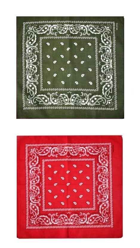 Set of 2 soft unisex bandanas featuring head and neck scarves, face covers, wrist wraps, and handkerchiefs by 7AGAT.