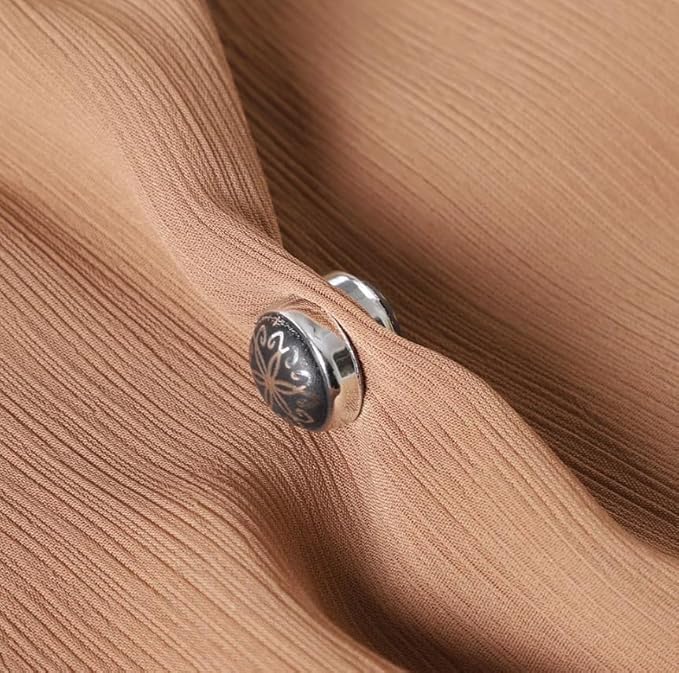 Set of 12 7AGAT magnetic hijab pins with no-snag safety design and strong hold for scarves, ideal for secure head covering styling.