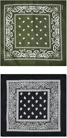 Unisex 7AGAT bandana set of 2 with soft head, neck scarves, face cover, wrist wraps, and handkerchiefs for daily wear