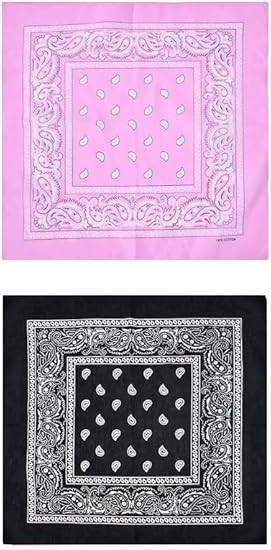 Set of 2 unisex bandanas by 7AGAT, soft head and neck scarves, face covers, wrist wraps, and handkerchiefs for daily wear.