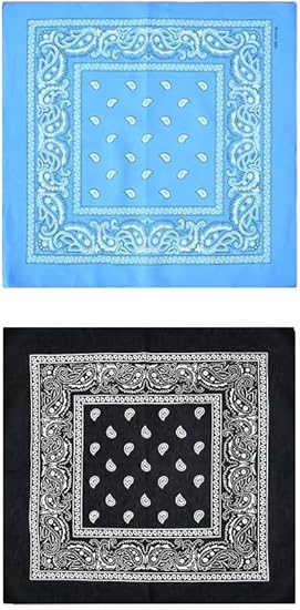 Set of 2 unisex soft bandanas from 7AGAT, versatile head, neck, face cover, wrist wrap, and handkerchief for daily wear