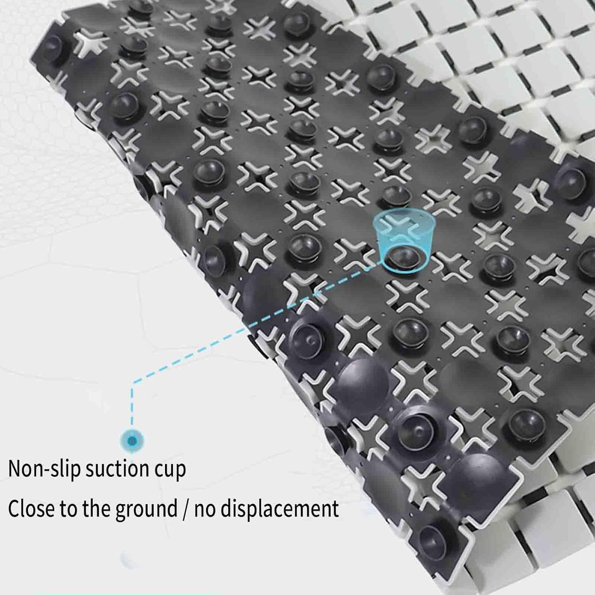 7AGAT premium PVC anti-slip bath rug with suction cups, quick-drying non-toxic shower and tub safety mat, 70x38 cm