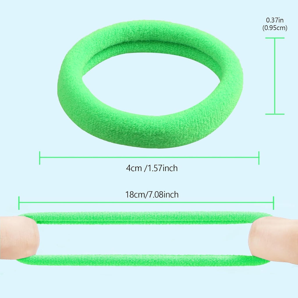 7AGAT seamless thick cotton elastic hair ties for women, no damage ponytail holders, gentle on thick hair, stretchy and durable.