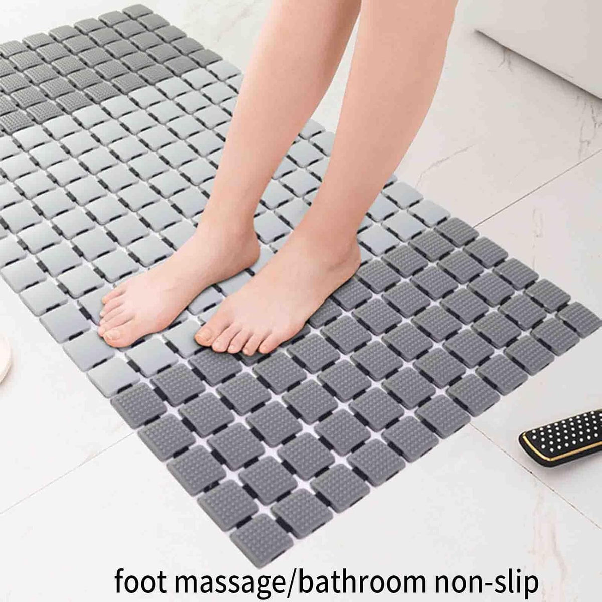 7AGAT premium PVC plastic anti-slip bath rug with suction cups, quick-drying, non-toxic, 70x38 cm for shower and tub safety