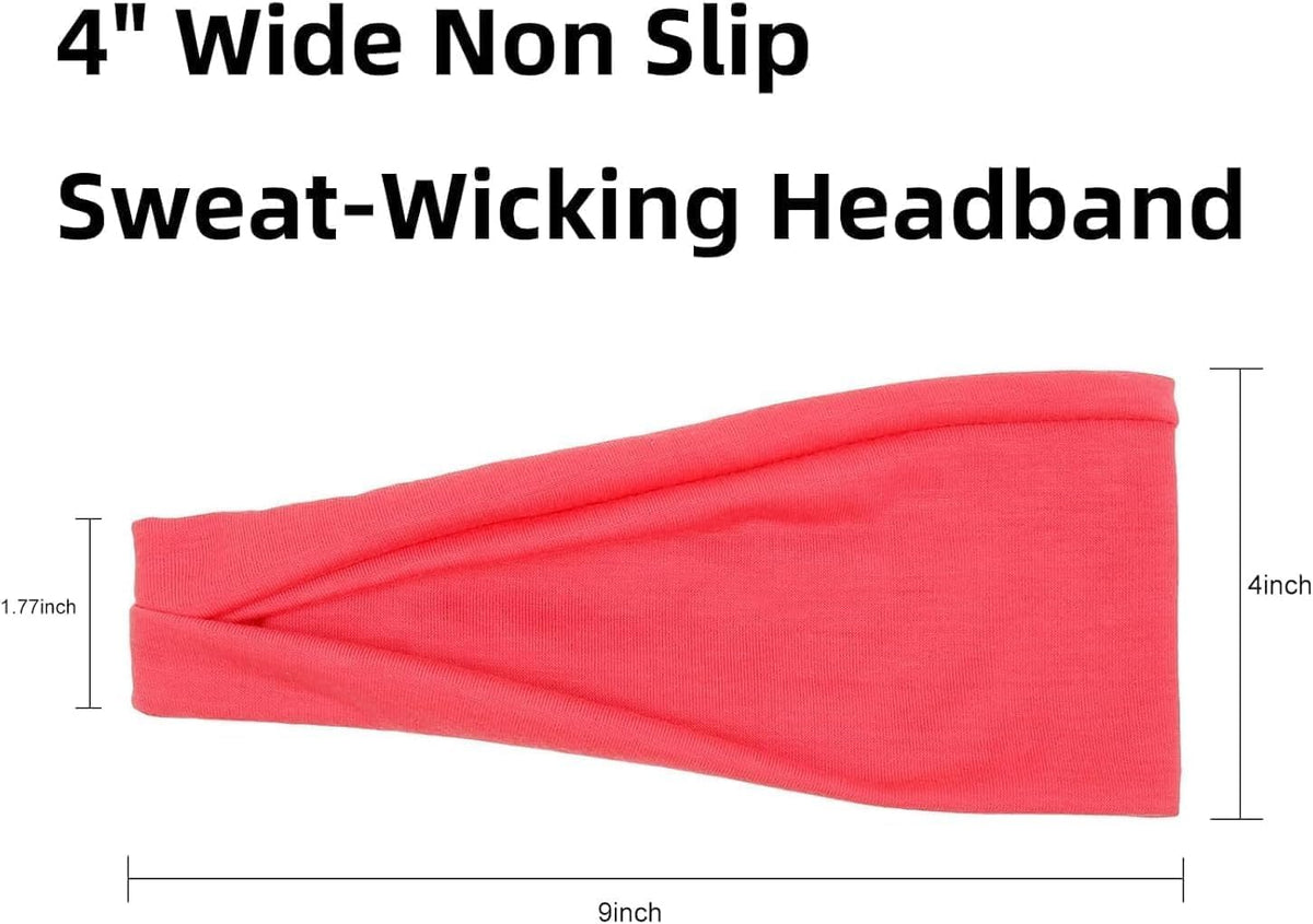 Pair of 7AGAT cotton headbands for women and men, wide, non-slip, 95% Egyptian cotton in a pack of two.
