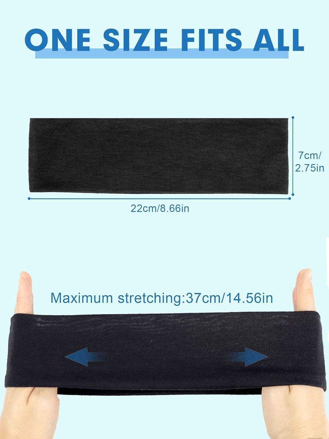 Two 7AGAT cotton sport headbands made of 95% Egyptian cotton, perfect for workout, running, or daily wear.