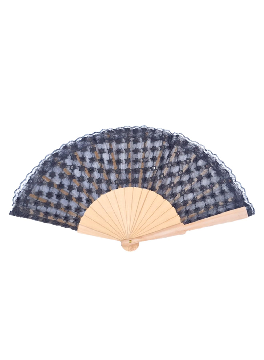 Bamboo and silk folding hand fan for women, featuring intricate design, ideal for weddings, parties, and dance events.
