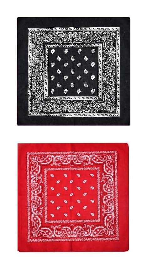 Set of two unisex soft bandanas by 7AGAT, versatile head, neck, face cover, wrist wrap, and handkerchief for daily wear.