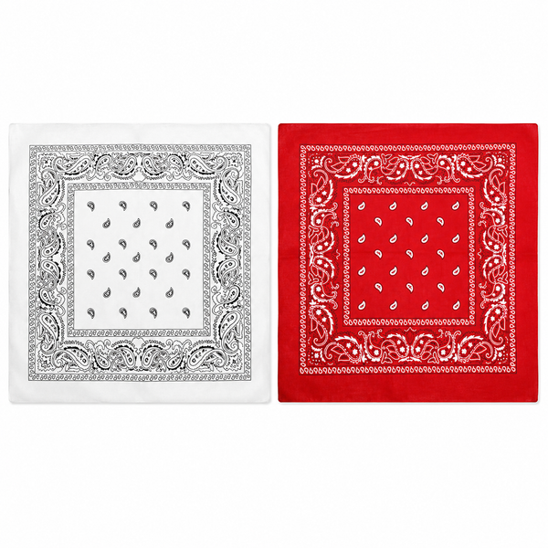 Set of two 7AGAT unisex bandanas featuring soft head, neck scarves, face covers, wrist wraps, and handkerchiefs for daily wear.