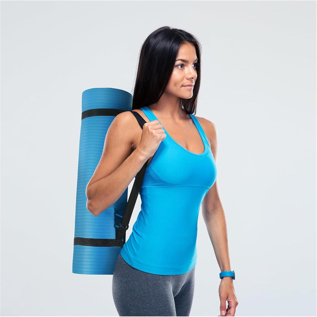 7AGAT double-sided TPE yoga mat with non-slip surface, 6mm thick for yoga, Pilates, and home workouts.