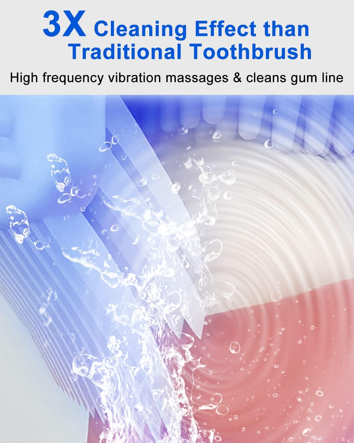 7AGAT U-shaped electric toothbrush for teeth whitening, wireless charging base, skin care tool designed for oral hygiene.