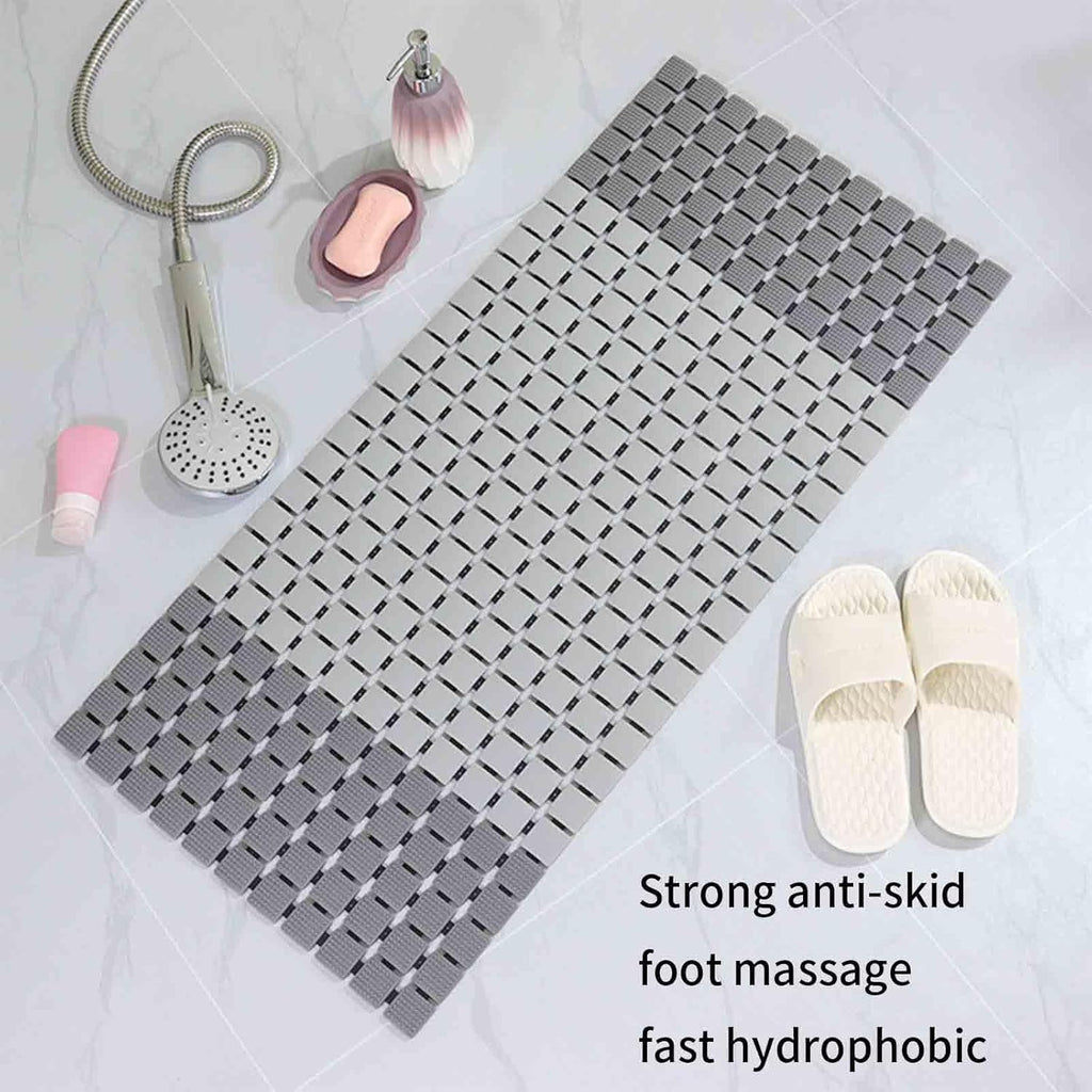 7AGAT premium PVC anti-slip bath mat with suction cups, quick-drying, non-toxic, 70x38 cm for shower and tub safety.
