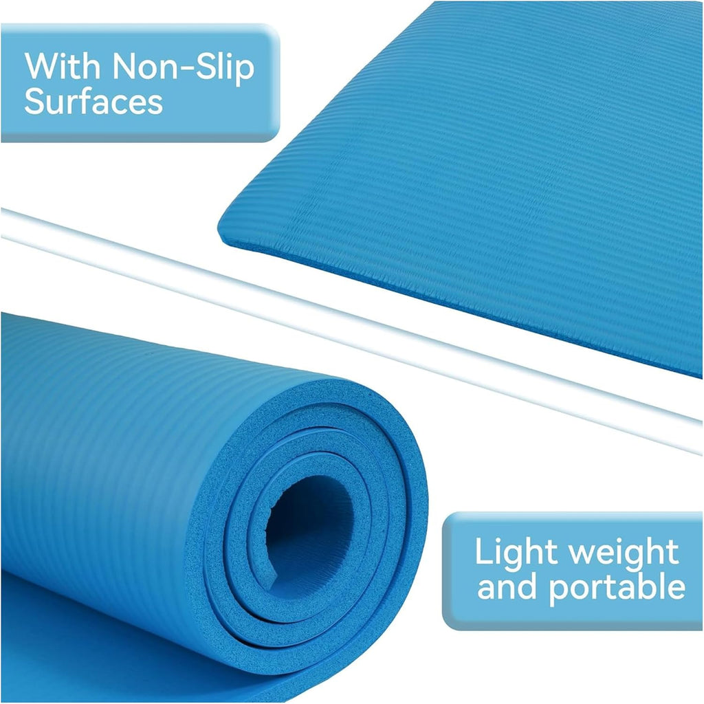 7AGAT double-sided TPE yoga mat with non-slip surface, 6mm thickness, ideal for yoga, Pilates, and home workouts.