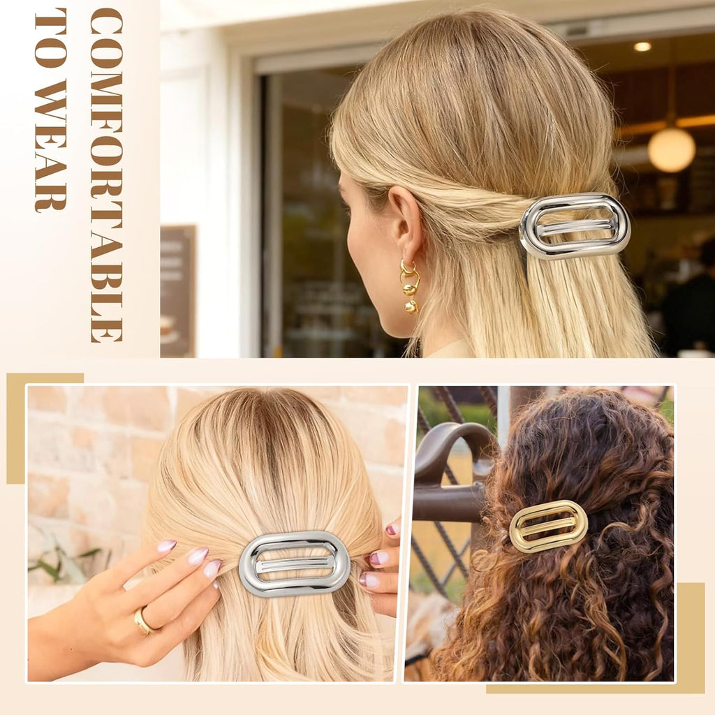7AGAT 2-pack metal hair barrette clips for women and girls, elegant claw hair accessories for daily wear and special occasions