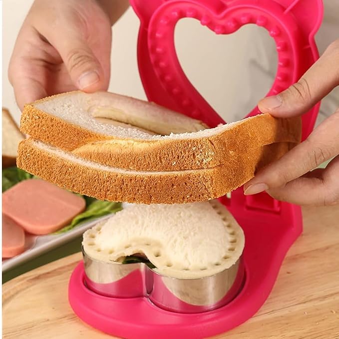 7AGAT fun sandwich cutter and sealer for kids, 2-in-1 lunchbox tool for making shaped sandwiches and sealing snacks.