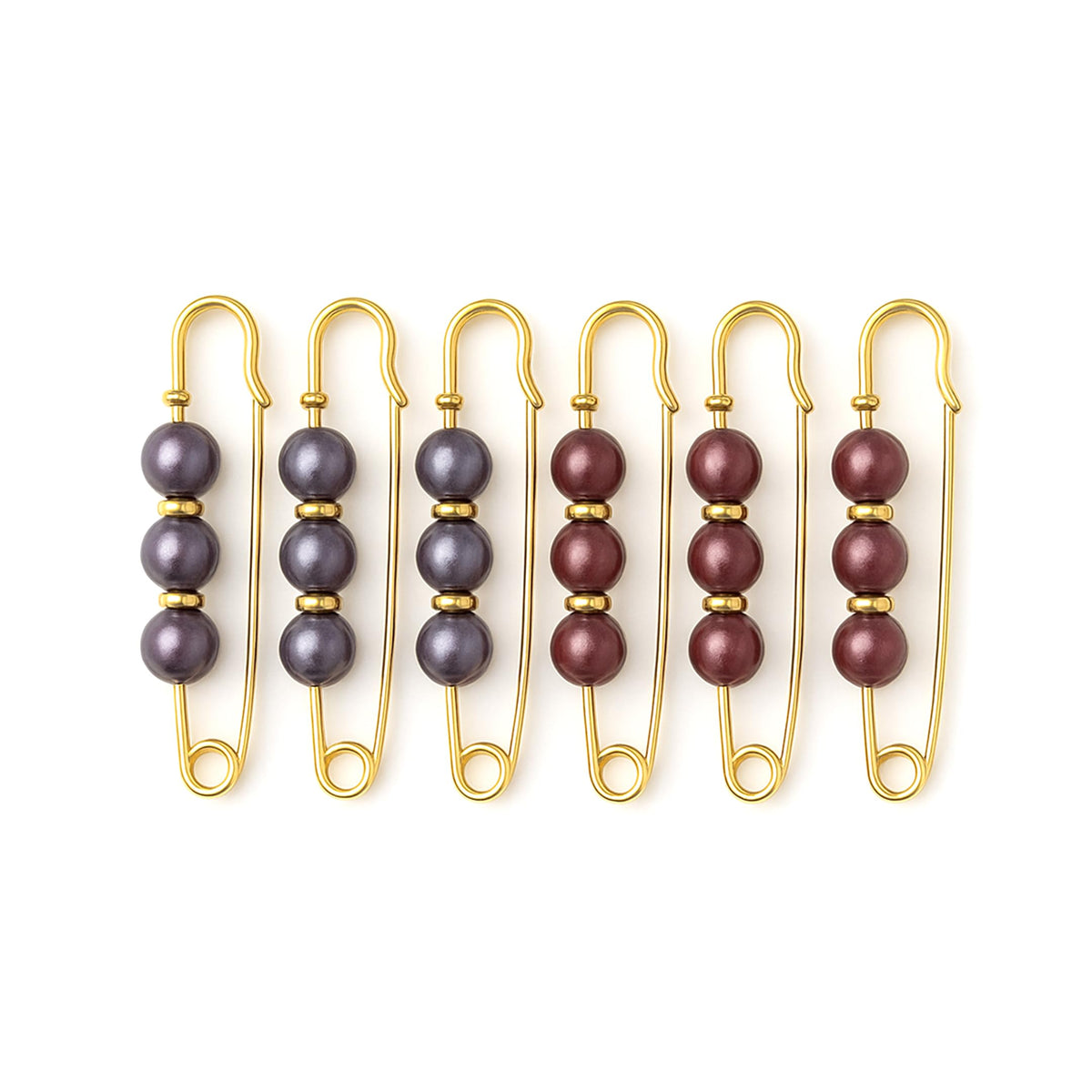 Decorative 7AGAT hijab pin with beaded design and crystal accents, stylish safety pin for versatile use on scarves and accessories.