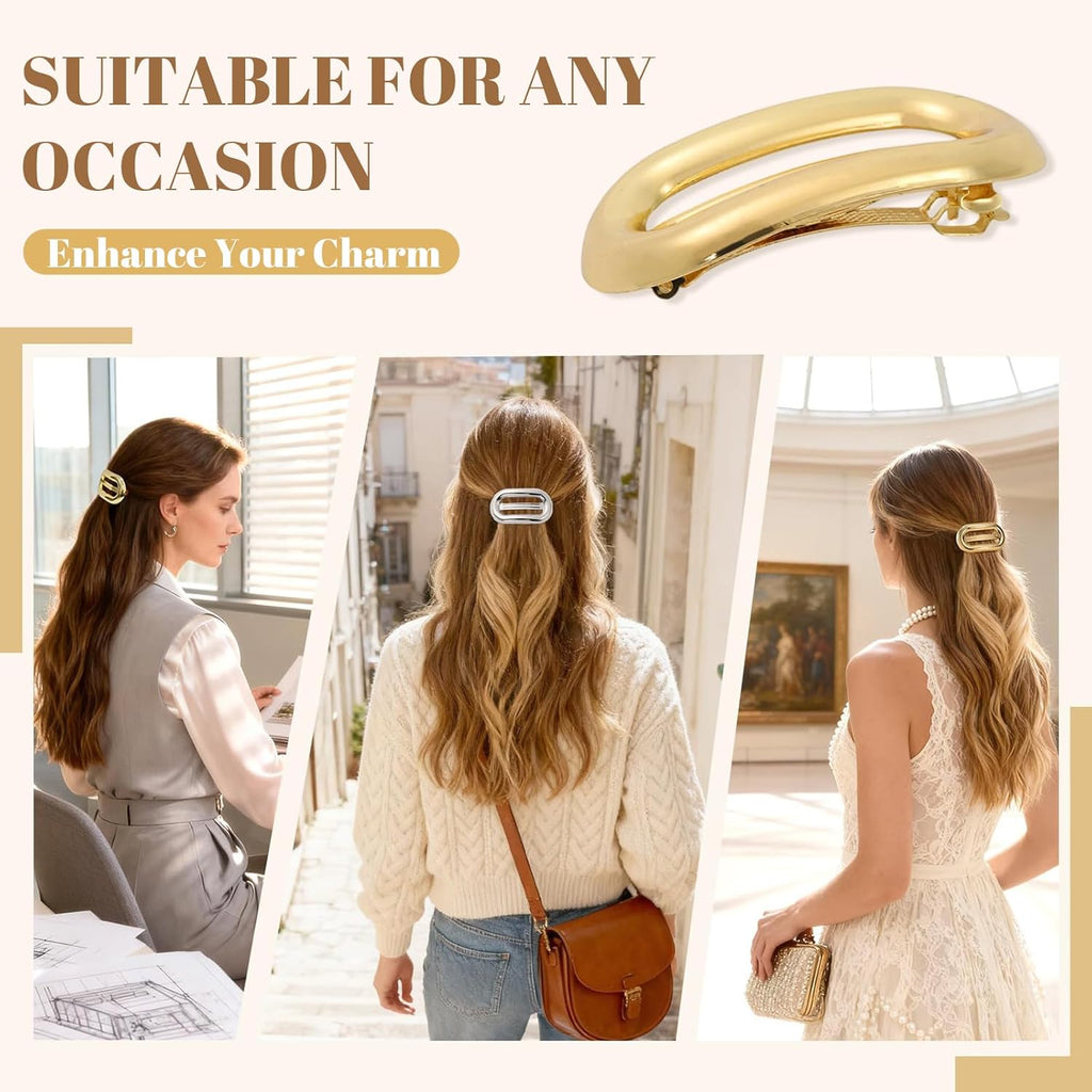 Pair of 7AGAT metal hair clip claws for women and girls, elegant hair accessories for daily wear, parties, and special occasions.