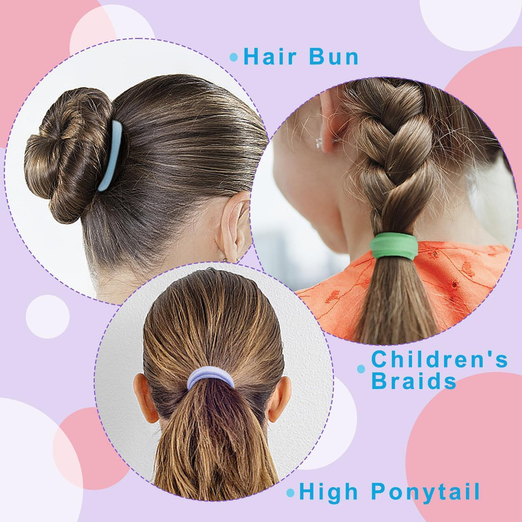 7AGAT seamless cotton elastic hair ties for women, thick ponytail holders that prevent damage and are gentle on hair.