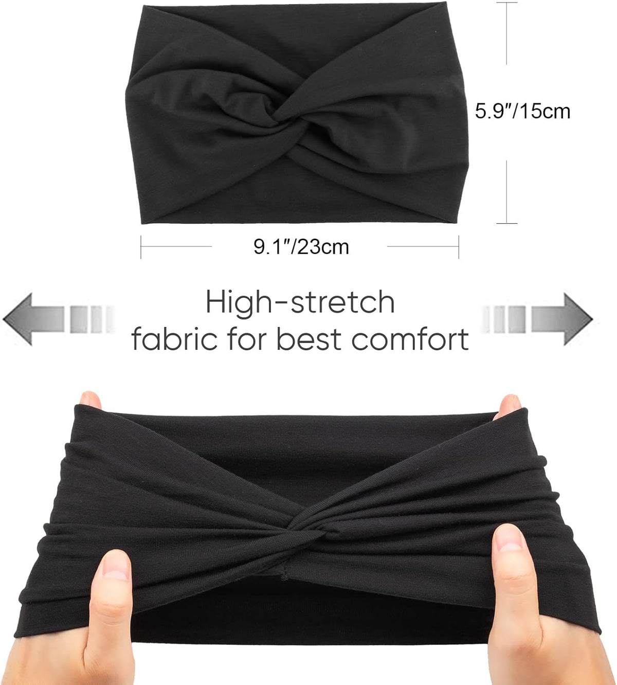 Cute knitted cotton turban headband for women and girls with a knot design, made of 95% cotton, by 7AGAT.