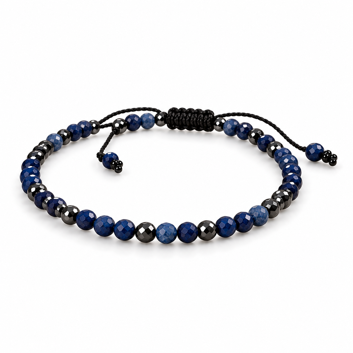 Blue Sapphire & Hematite Bracelet – 18 cm