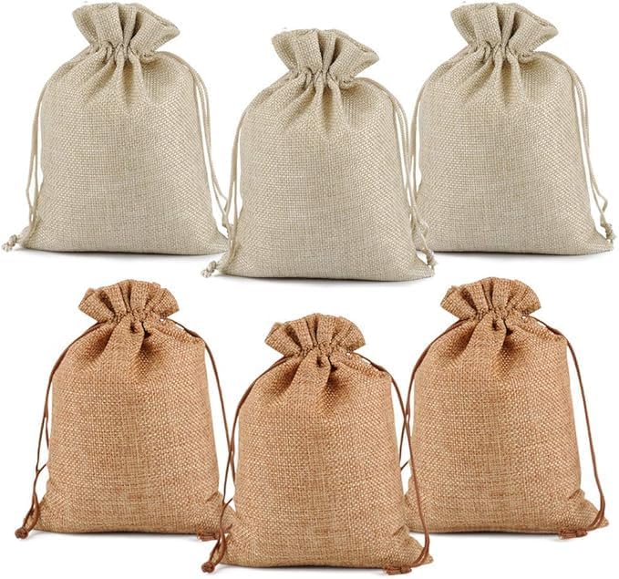 Reusable burlap gift bags for wedding favors and DIY crafts