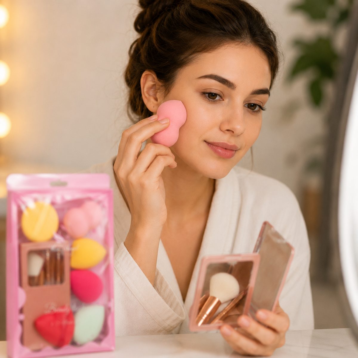 Multi-color soft makeup sponges for foundation and concealer blending