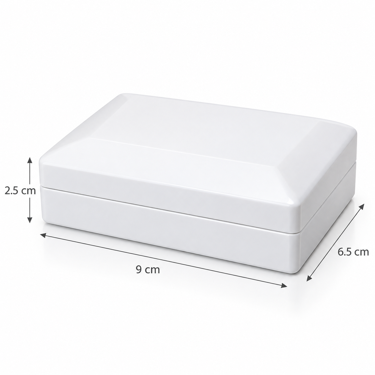 7AGAT Shopping white LED jewelry gift box size details 9 x 6.5 x 2.5 cm