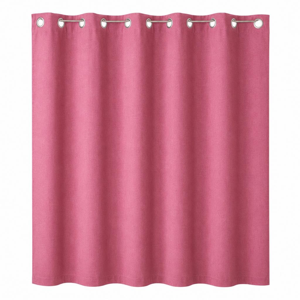 Pink 7AGAT window curtain with metal grommet top for bedroom or living room, measuring 140x140 cm, front view.