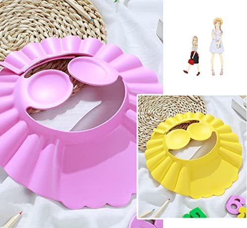 Color options for 7AGAT adjustable kids shower cap with ear protection, waterproof EVA bath visor for baby hair washing.