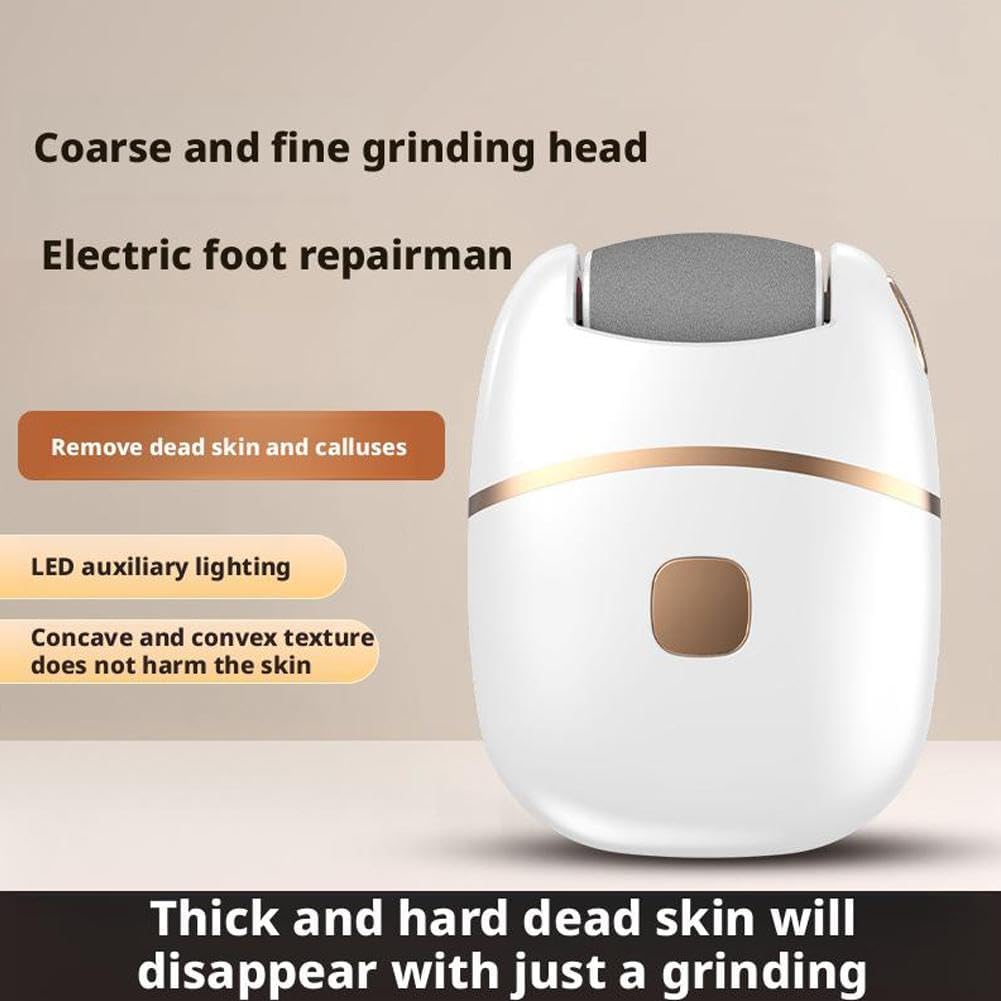 7AGAT USB rechargeable electric foot file with LED light and replacement head for callus removal and smooth feet.