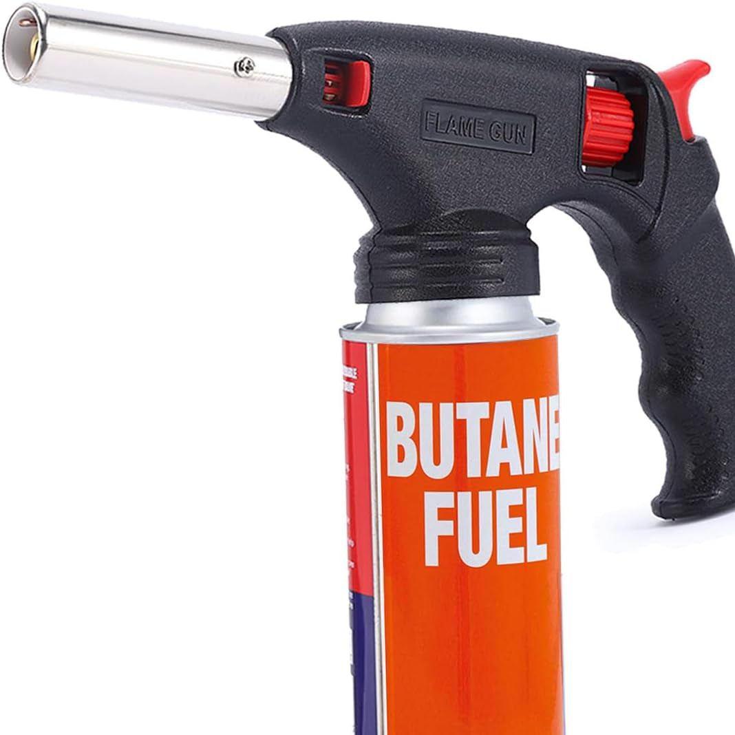 7AGAT portable gas torch with electronic ignition, ideal for kitchen, BBQ, dessert prep, and light craft projects.