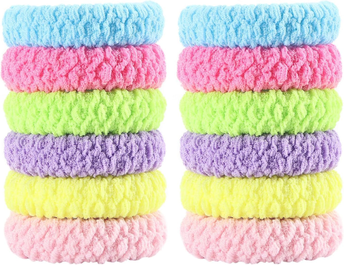 Pack of 12 multi-color braided hair ties for women and girls, thick elastic ponytail holders with strong hold, no damage from 7AGAT.