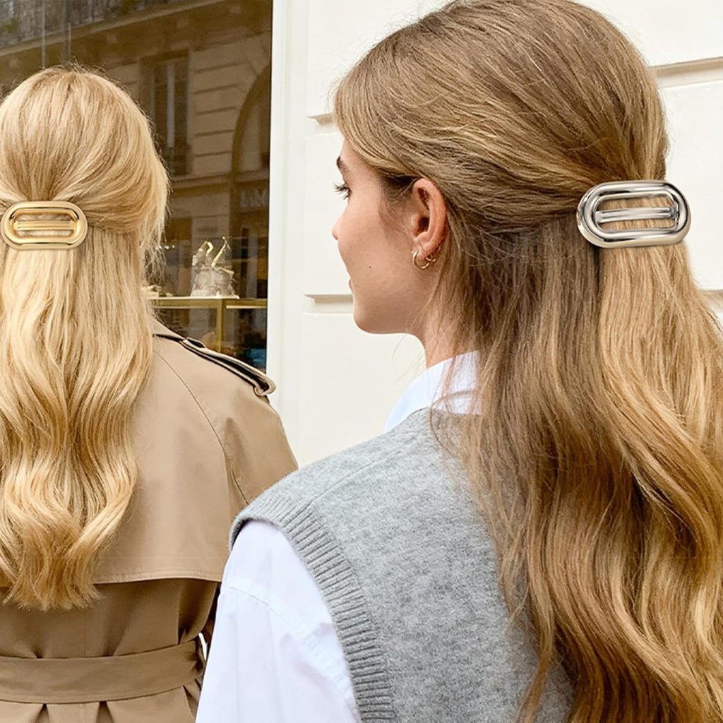 Set of two 7AGAT metal hair barrette clips for women and girls, elegant claws and clips for daily wear and special occasions.