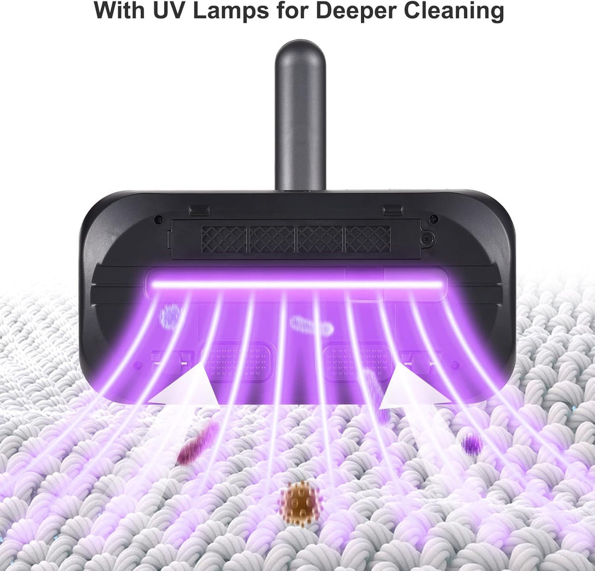 7AGAT cordless handheld mattress vacuum cleaner with UV-C light for beds, sofas, and upholstery cleaning.