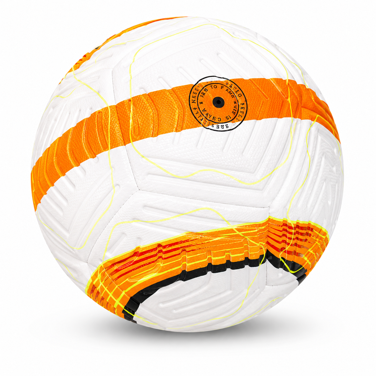 7AGAT professional size 5 soccer ball with stitched design, suitable for training and matches, shown on a sports field.